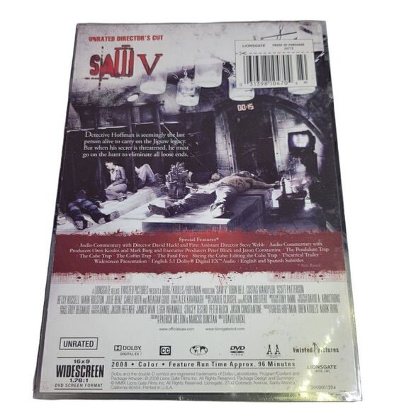 Saw V Director's  Cut Unreated New Sealed - Picture 2 of 5
